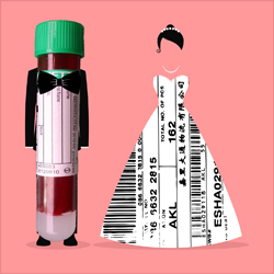 Blood Tubes as bride and groom