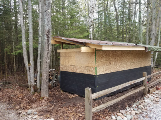 Wood shed under construction