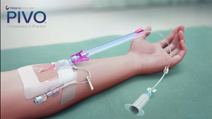 PIVO device being used on patient arm