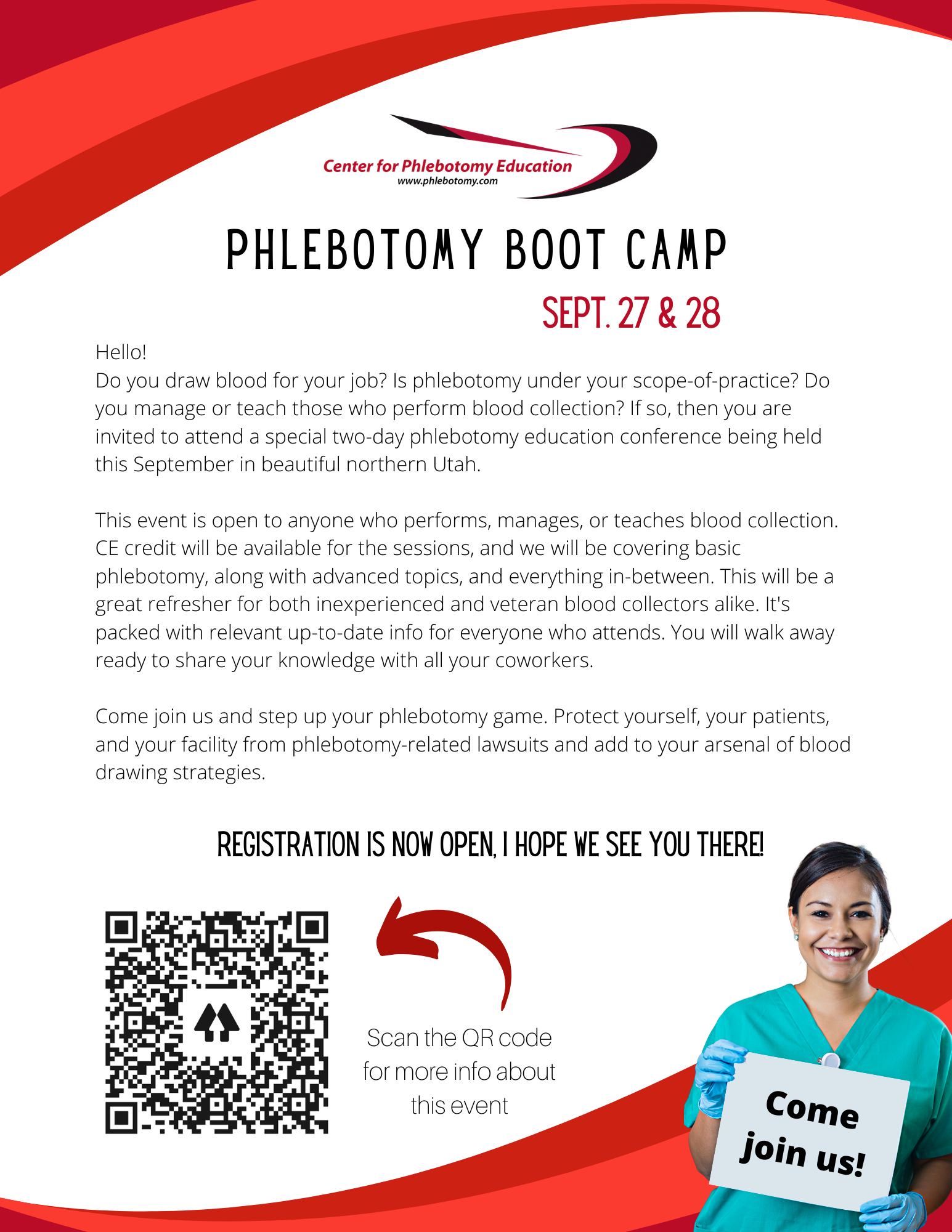 Join us at a PHLEBOTOMY CONFERENCE!