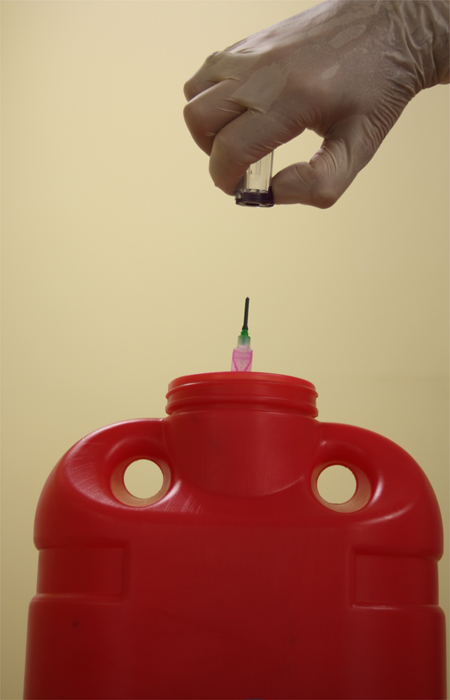 disposing of blood collection needle