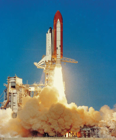 space shuttle lifting off